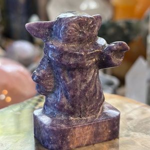 🔥SALE🔥 Lepidolite Crystal Yoda Carving!